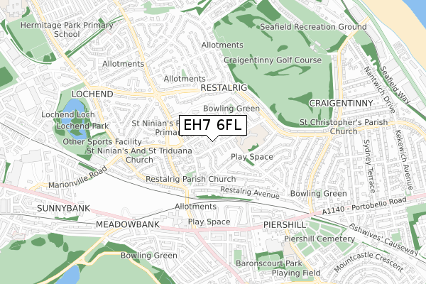 EH7 6FL map - small scale - OS Open Zoomstack (Ordnance Survey) EH7 6FL map - small scale - OS Open Zoomstack (Ordnance Survey)