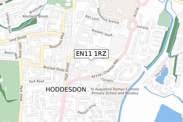 EN11 1RZ map - large scale - OS Open Zoomstack (Ordnance Survey) EN11 1RZ map - large scale - OS Open Zoomstack (Ordnance Survey)