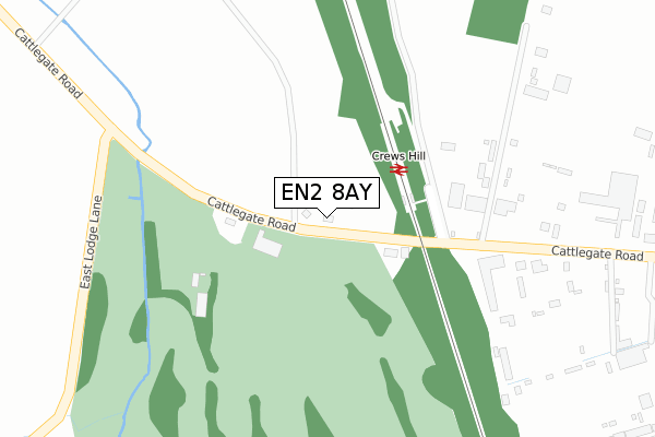 EN2 8AY map - large scale - OS Open Zoomstack (Ordnance Survey)