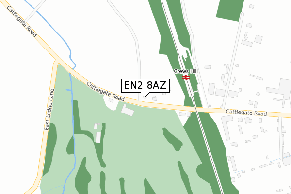 EN2 8AZ map - large scale - OS Open Zoomstack (Ordnance Survey)