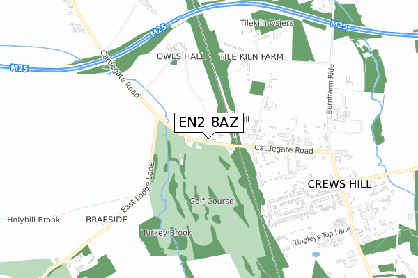 EN2 8AZ map - small scale - OS Open Zoomstack (Ordnance Survey)