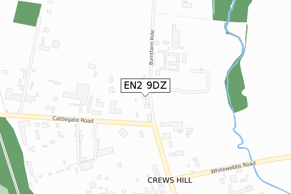 EN2 9DZ map - large scale - OS Open Zoomstack (Ordnance Survey)