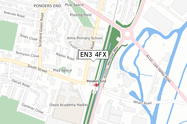 EN3 4FX map - large scale - OS Open Zoomstack (Ordnance Survey)