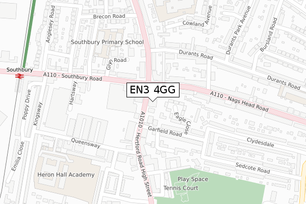 EN3 4GG map - large scale - OS Open Zoomstack (Ordnance Survey)