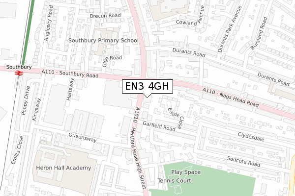 EN3 4GH map - large scale - OS Open Zoomstack (Ordnance Survey)