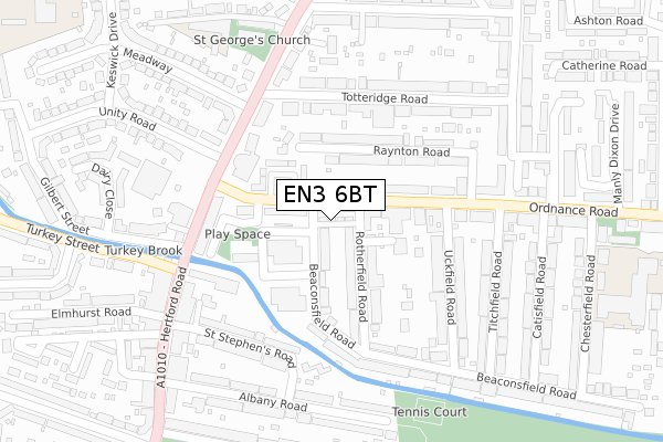 EN3 6BT map - large scale - OS Open Zoomstack (Ordnance Survey)