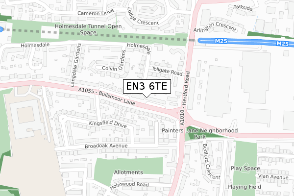 EN3 6TE map - large scale - OS Open Zoomstack (Ordnance Survey)