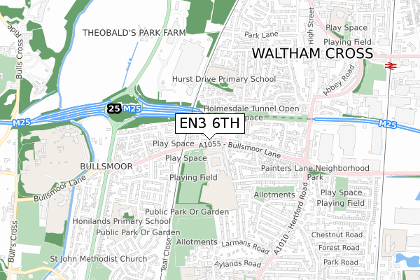 EN3 6TH map - small scale - OS Open Zoomstack (Ordnance Survey)