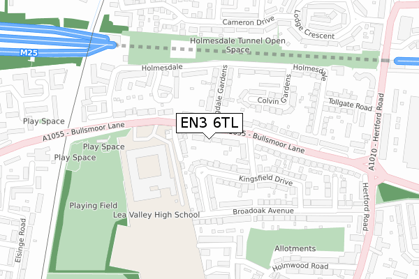 EN3 6TL map - large scale - OS Open Zoomstack (Ordnance Survey)