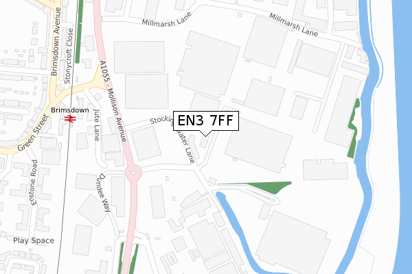 EN3 7FF map - large scale - OS Open Zoomstack (Ordnance Survey)