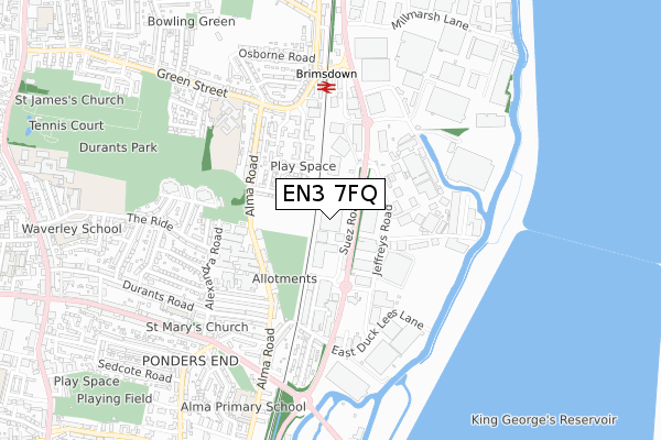 EN3 7FQ map - small scale - OS Open Zoomstack (Ordnance Survey) EN3 7FQ map - small scale - OS Open Zoomstack (Ordnance Survey)