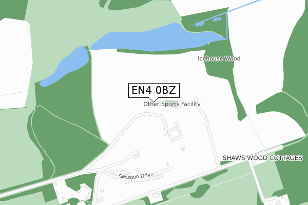EN4 0BZ map - large scale - OS Open Zoomstack (Ordnance Survey)