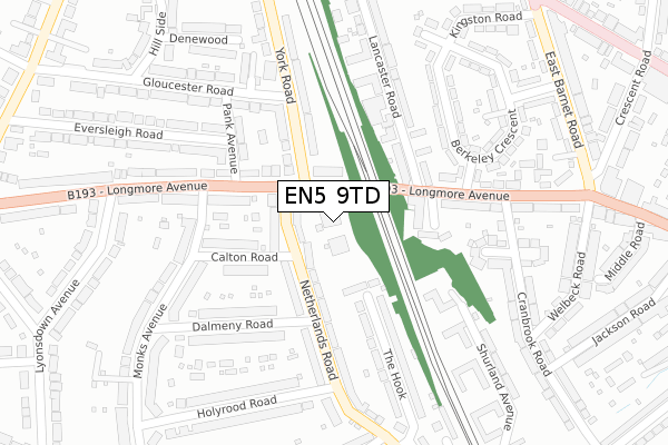 EN5 9TD map - large scale - OS Open Zoomstack (Ordnance Survey) EN5 9TD map - large scale - OS Open Zoomstack (Ordnance Survey)
