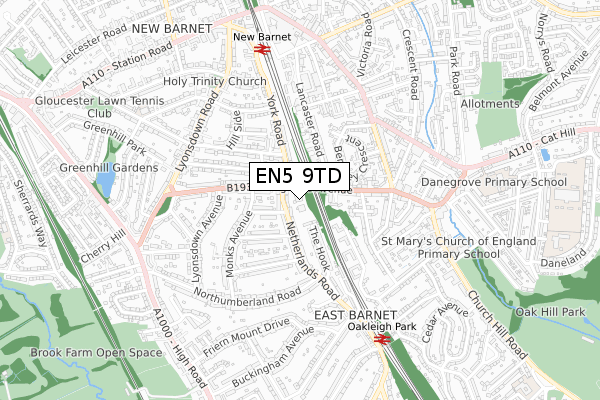 EN5 9TD map - small scale - OS Open Zoomstack (Ordnance Survey) EN5 9TD map - small scale - OS Open Zoomstack (Ordnance Survey)