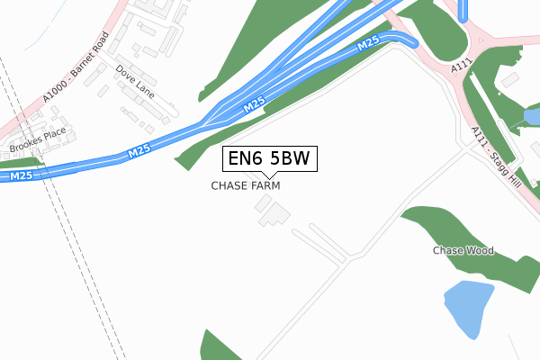 EN6 5BW map - large scale - OS Open Zoomstack (Ordnance Survey)