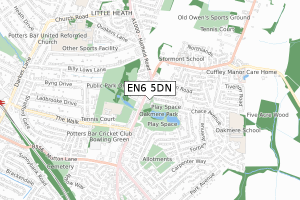 EN6 5DN map - small scale - OS Open Zoomstack (Ordnance Survey) EN6 5DN map - small scale - OS Open Zoomstack (Ordnance Survey)
