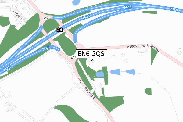EN6 5QS map - large scale - OS Open Zoomstack (Ordnance Survey)