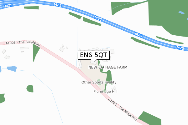 EN6 5QT map - large scale - OS Open Zoomstack (Ordnance Survey)