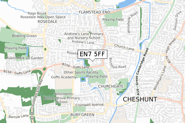 EN7 5FF map - small scale - OS Open Zoomstack (Ordnance Survey) EN7 5FF map - small scale - OS Open Zoomstack (Ordnance Survey)