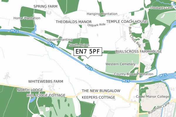 EN7 5PF map - small scale - OS Open Zoomstack (Ordnance Survey) EN7 5PF map - small scale - OS Open Zoomstack (Ordnance Survey)
