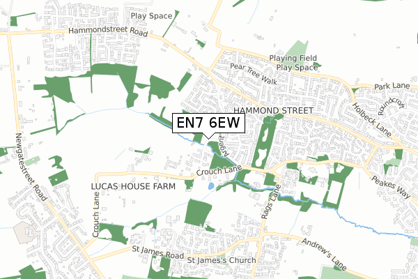 EN7 6EW map - small scale - OS Open Zoomstack (Ordnance Survey)