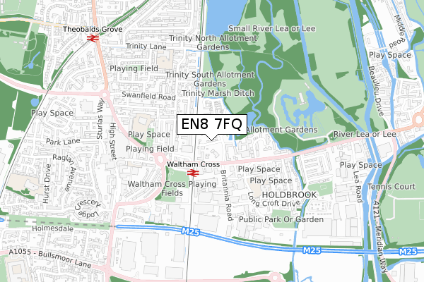 EN8 7FQ map - small scale - OS Open Zoomstack (Ordnance Survey) EN8 7FQ map - small scale - OS Open Zoomstack (Ordnance Survey)