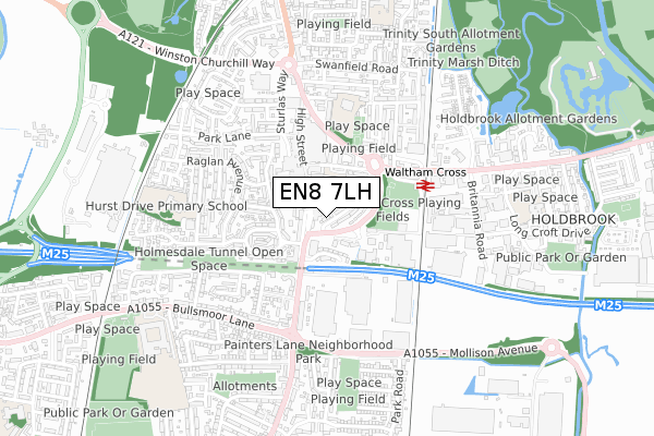 EN8 7LH map - small scale - OS Open Zoomstack (Ordnance Survey)