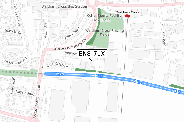 EN8 7LX map - large scale - OS Open Zoomstack (Ordnance Survey)