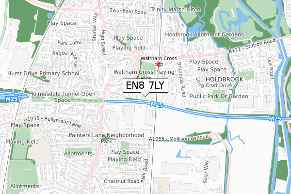 EN8 7LY map - small scale - OS Open Zoomstack (Ordnance Survey)