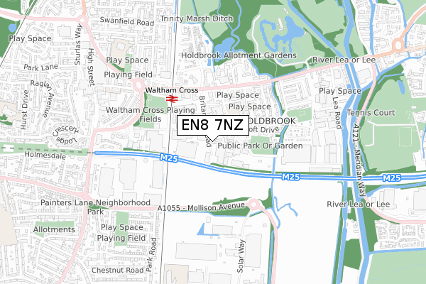 EN8 7NZ map - small scale - OS Open Zoomstack (Ordnance Survey)