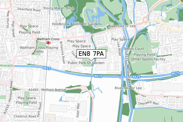 EN8 7PA map - small scale - OS Open Zoomstack (Ordnance Survey)