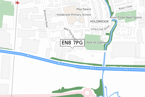 EN8 7PG map - large scale - OS Open Zoomstack (Ordnance Survey)