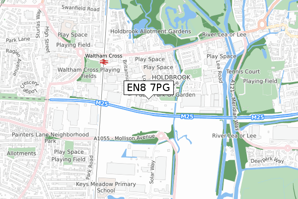 EN8 7PG map - small scale - OS Open Zoomstack (Ordnance Survey)