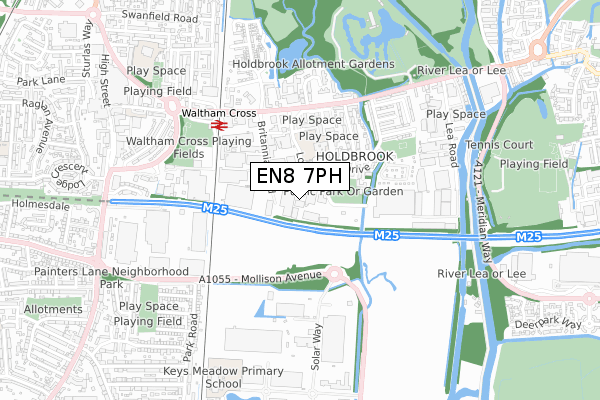 EN8 7PH map - small scale - OS Open Zoomstack (Ordnance Survey)