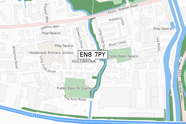 EN8 7PY map - large scale - OS Open Zoomstack (Ordnance Survey)