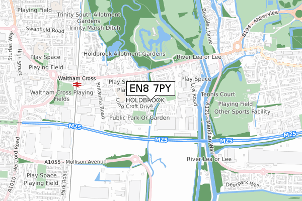 EN8 7PY map - small scale - OS Open Zoomstack (Ordnance Survey)