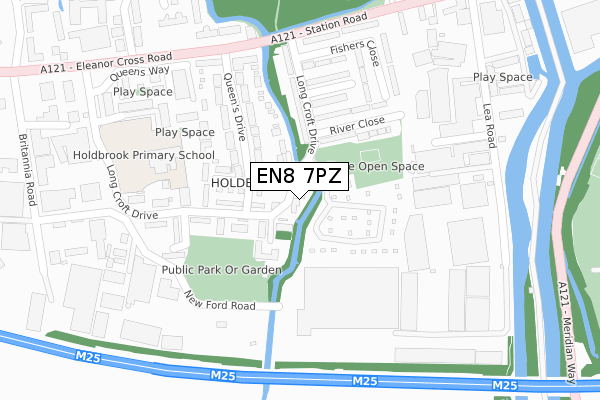 EN8 7PZ map - large scale - OS Open Zoomstack (Ordnance Survey)