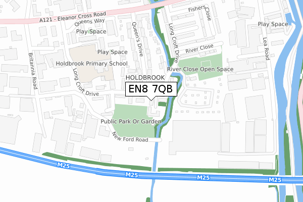 EN8 7QB map - large scale - OS Open Zoomstack (Ordnance Survey)