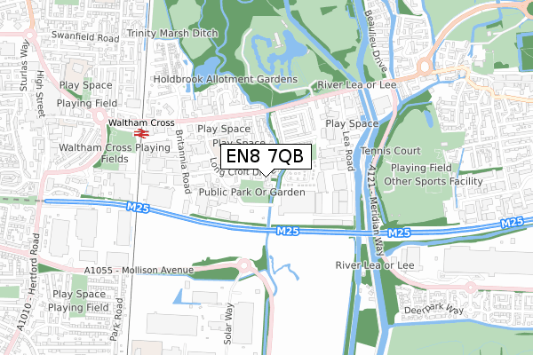 EN8 7QB map - small scale - OS Open Zoomstack (Ordnance Survey)