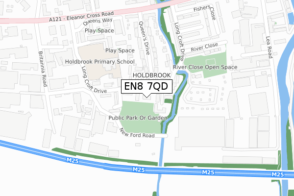 EN8 7QD map - large scale - OS Open Zoomstack (Ordnance Survey)