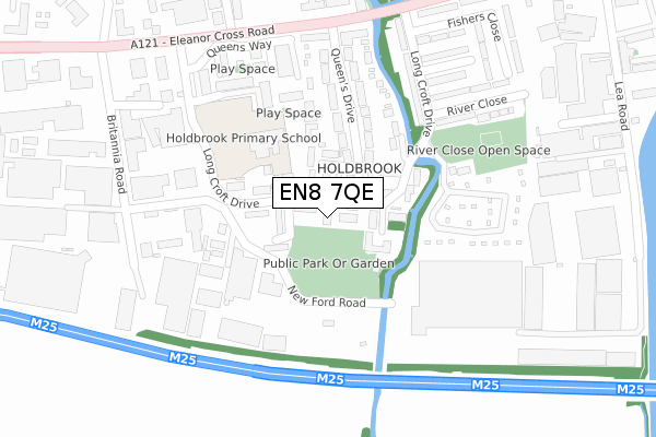 EN8 7QE map - large scale - OS Open Zoomstack (Ordnance Survey)