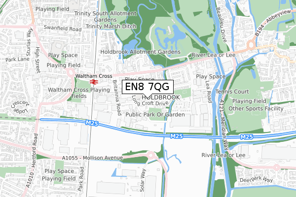 EN8 7QG map - small scale - OS Open Zoomstack (Ordnance Survey)