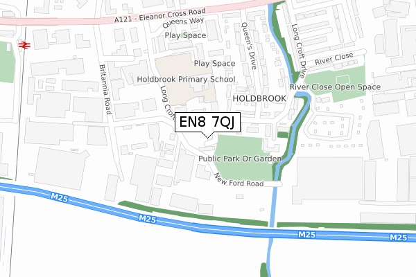 EN8 7QJ map - large scale - OS Open Zoomstack (Ordnance Survey)