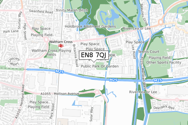 EN8 7QJ map - small scale - OS Open Zoomstack (Ordnance Survey)