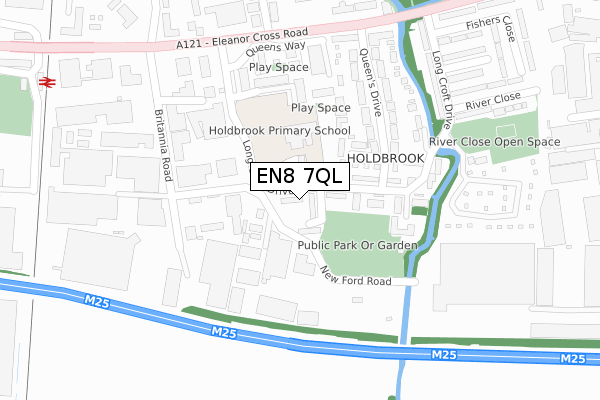 EN8 7QL map - large scale - OS Open Zoomstack (Ordnance Survey)