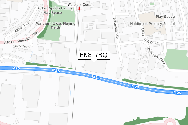 EN8 7RQ map - large scale - OS Open Zoomstack (Ordnance Survey)