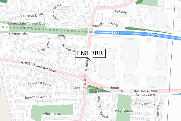 EN8 7RR map - large scale - OS Open Zoomstack (Ordnance Survey)