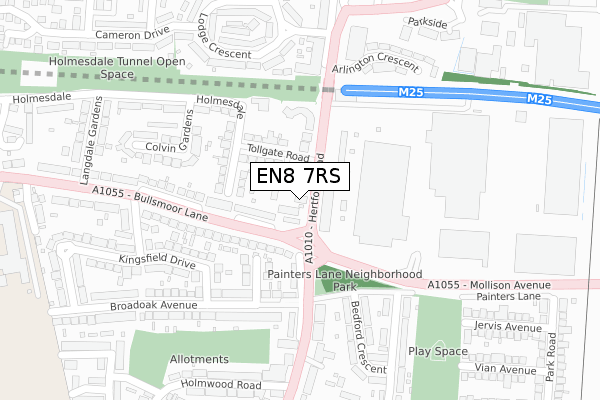 EN8 7RS map - large scale - OS Open Zoomstack (Ordnance Survey)