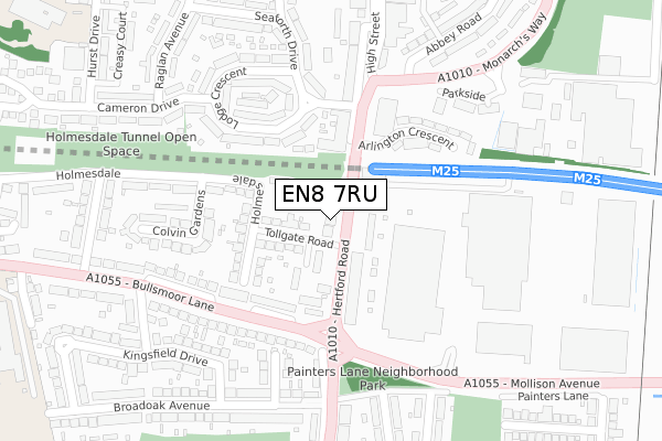 EN8 7RU map - large scale - OS Open Zoomstack (Ordnance Survey)