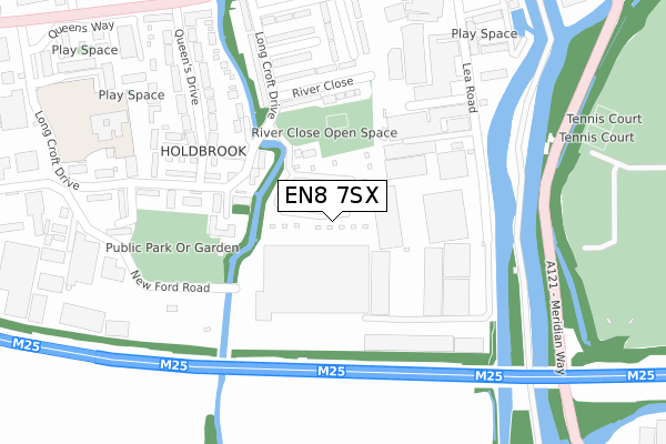 EN8 7SX map - large scale - OS Open Zoomstack (Ordnance Survey)